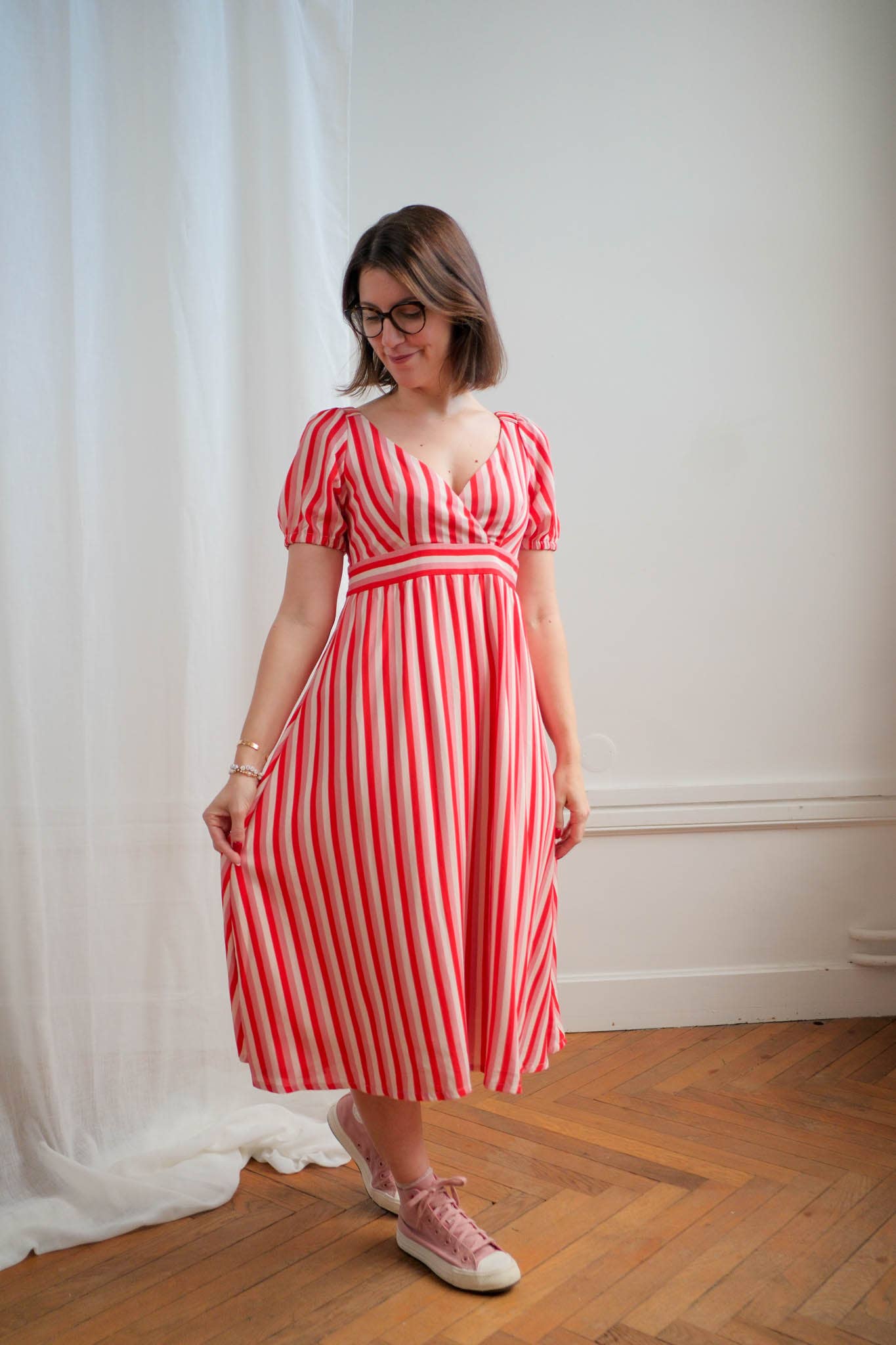 Viscose POPPY STRIPE