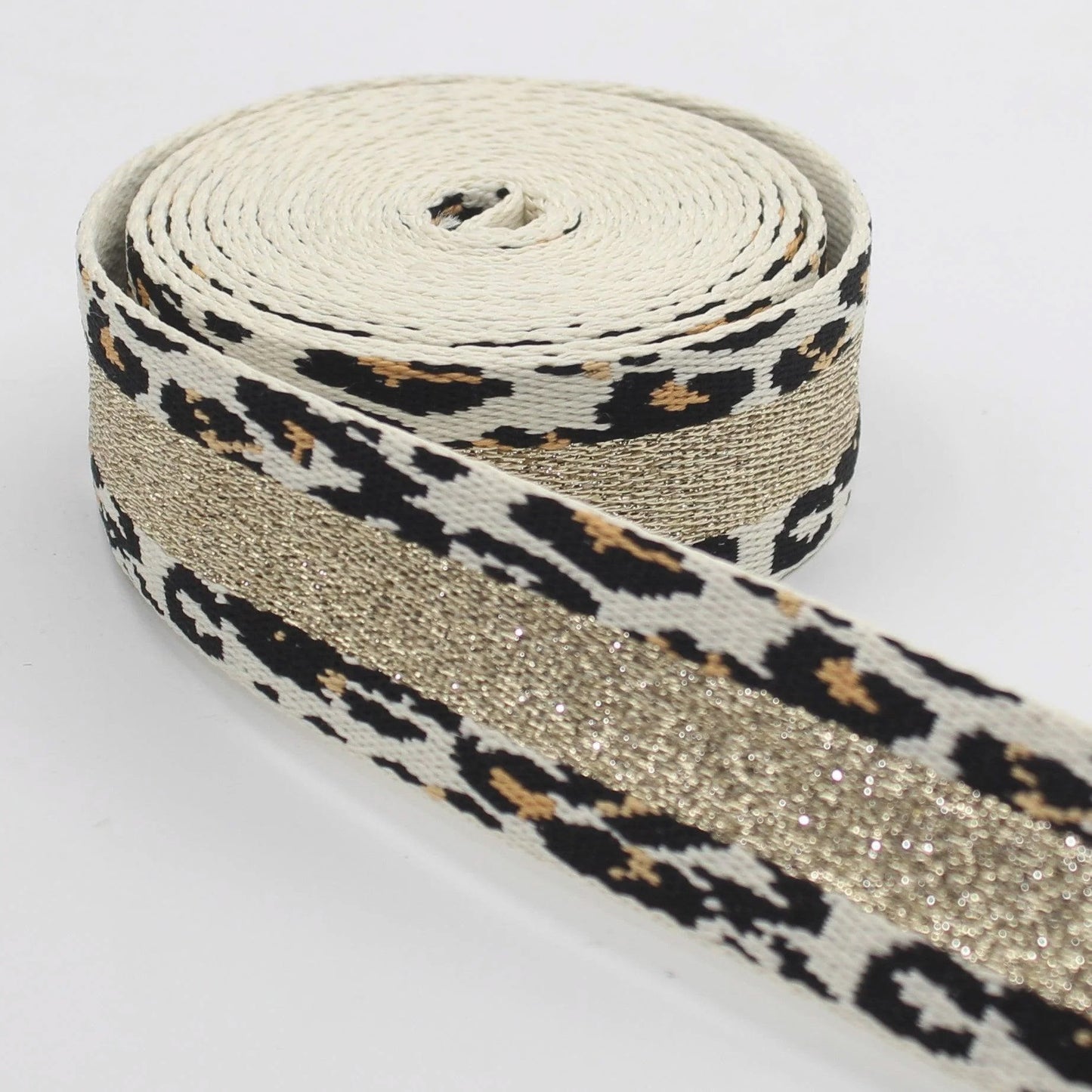 sangle 36 mm léopard et lurex