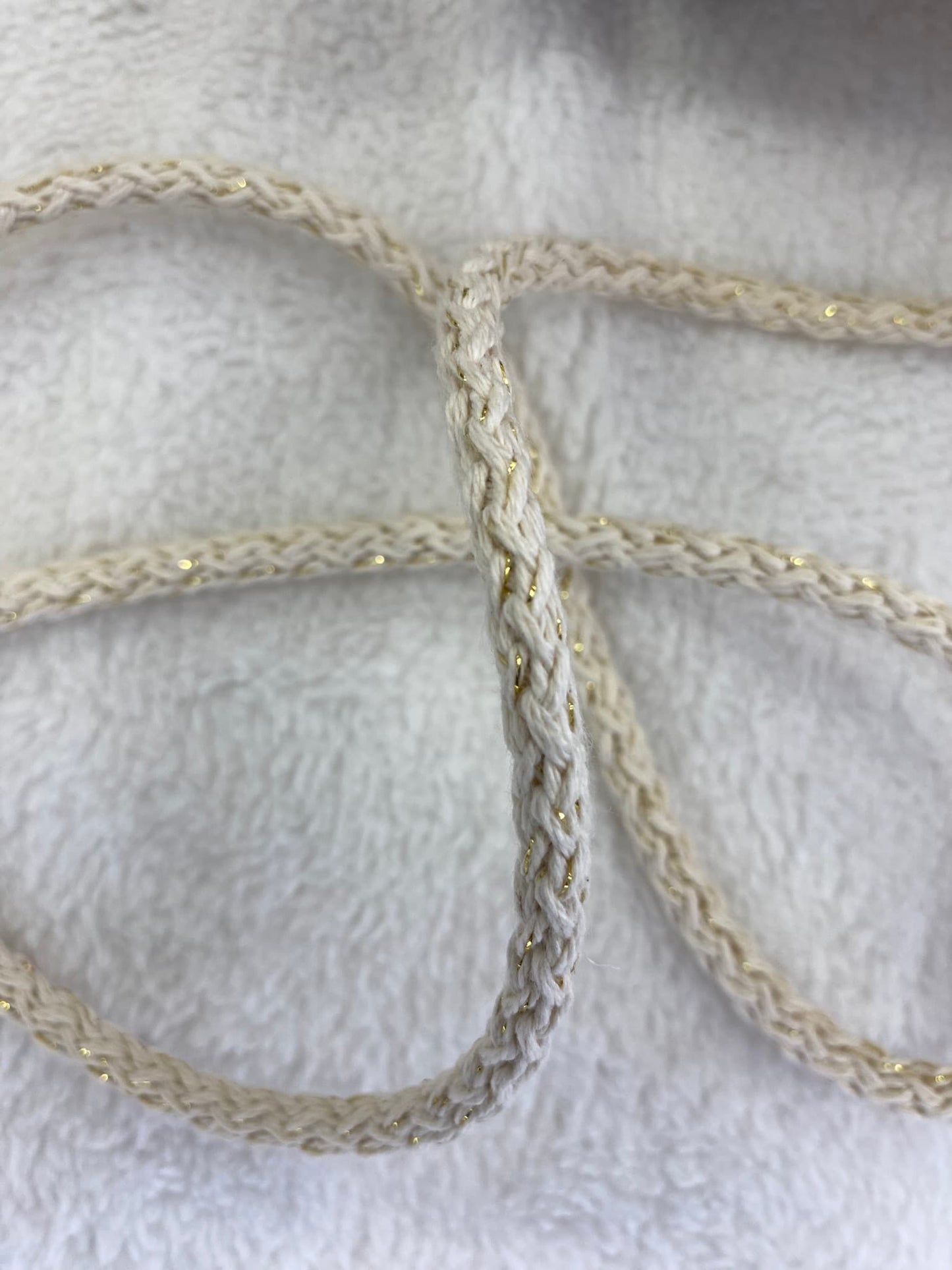 cordon écru et lurex 5mm
