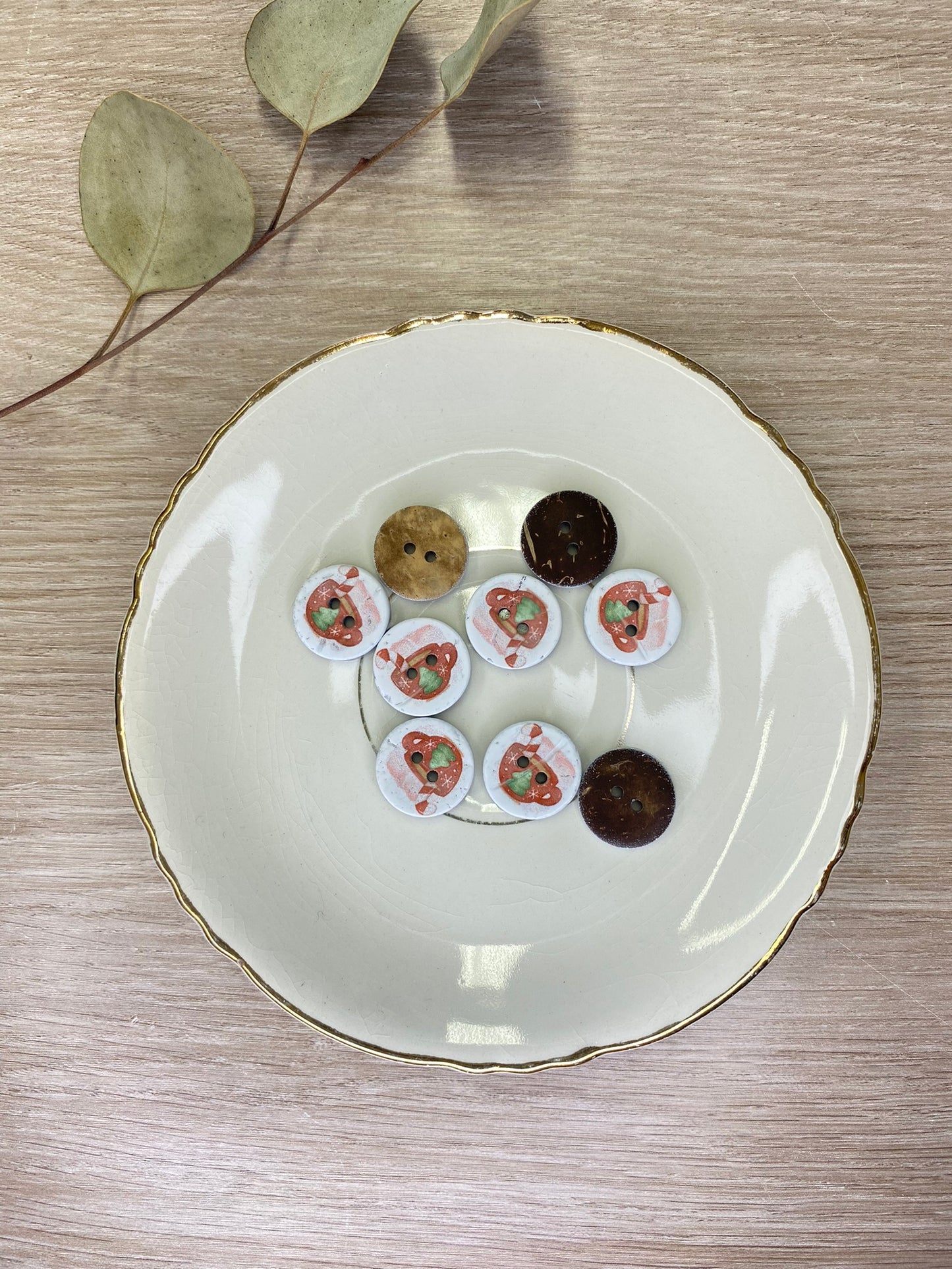 bouton noël tasse