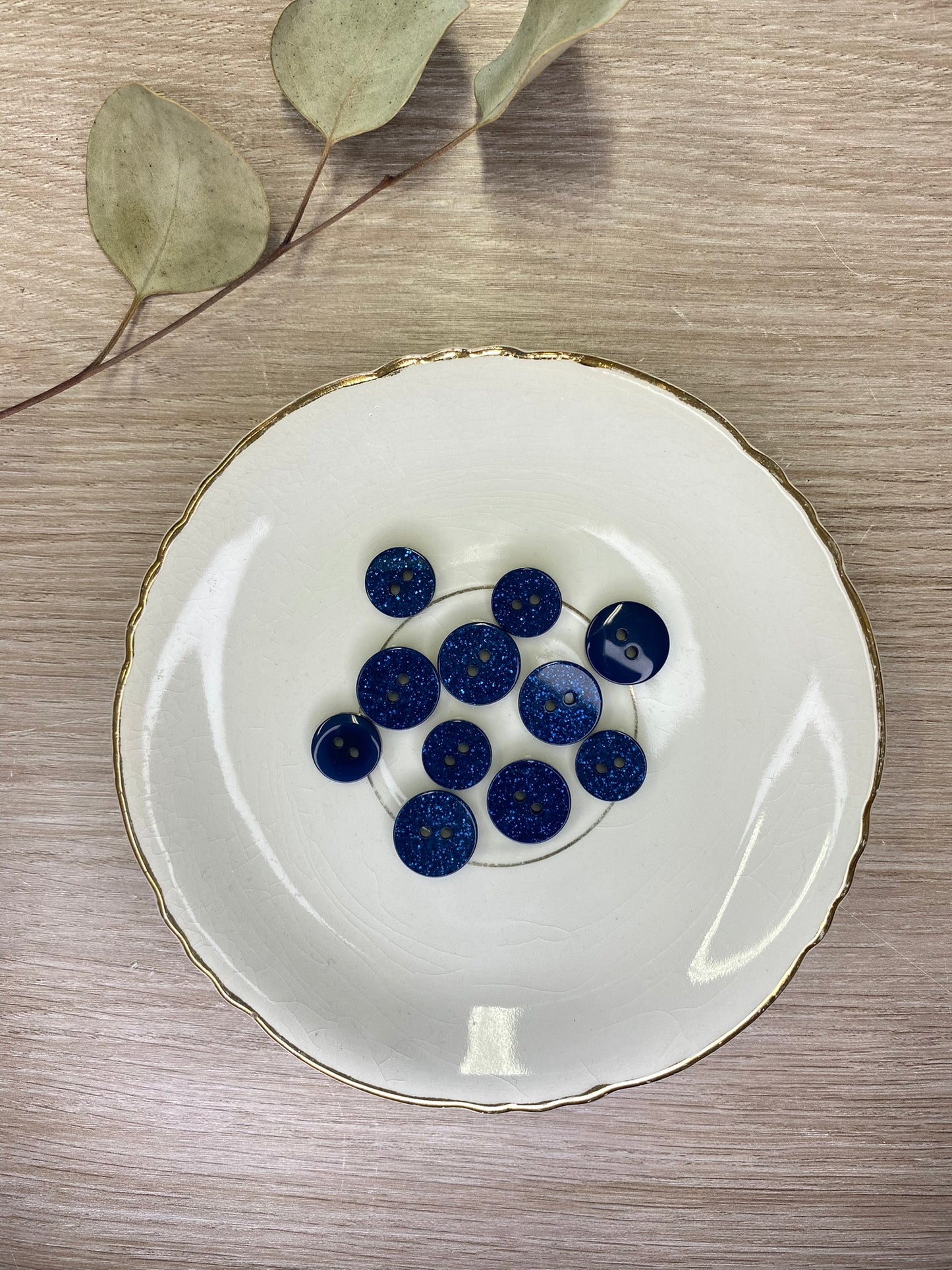 bouton pailleté bleu