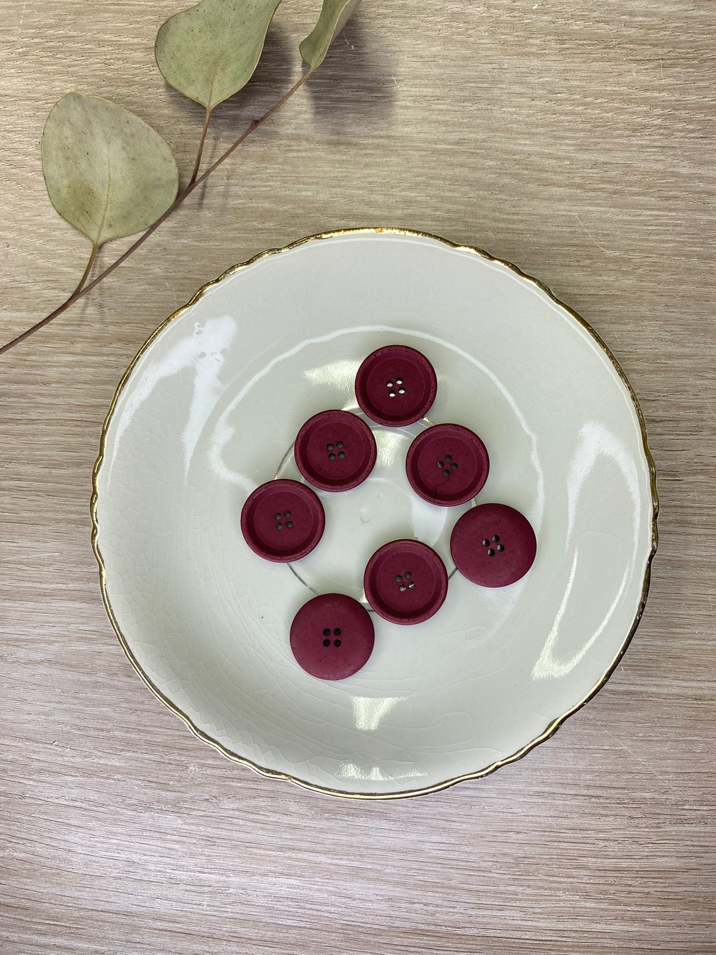 bouton 4 trous framboise