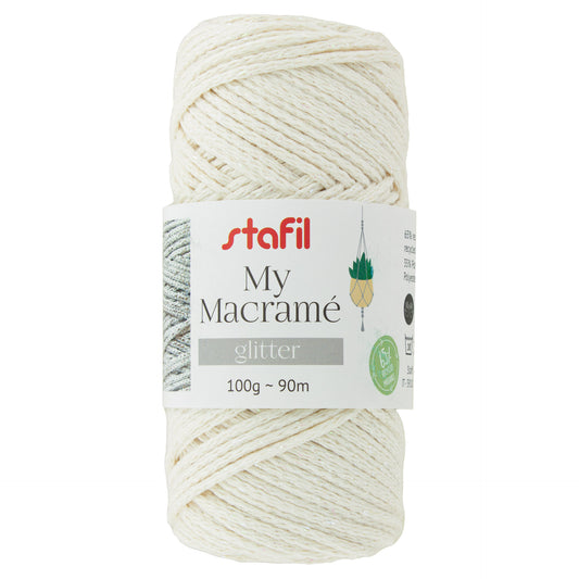 fil macramé brillant 2 mm crème 