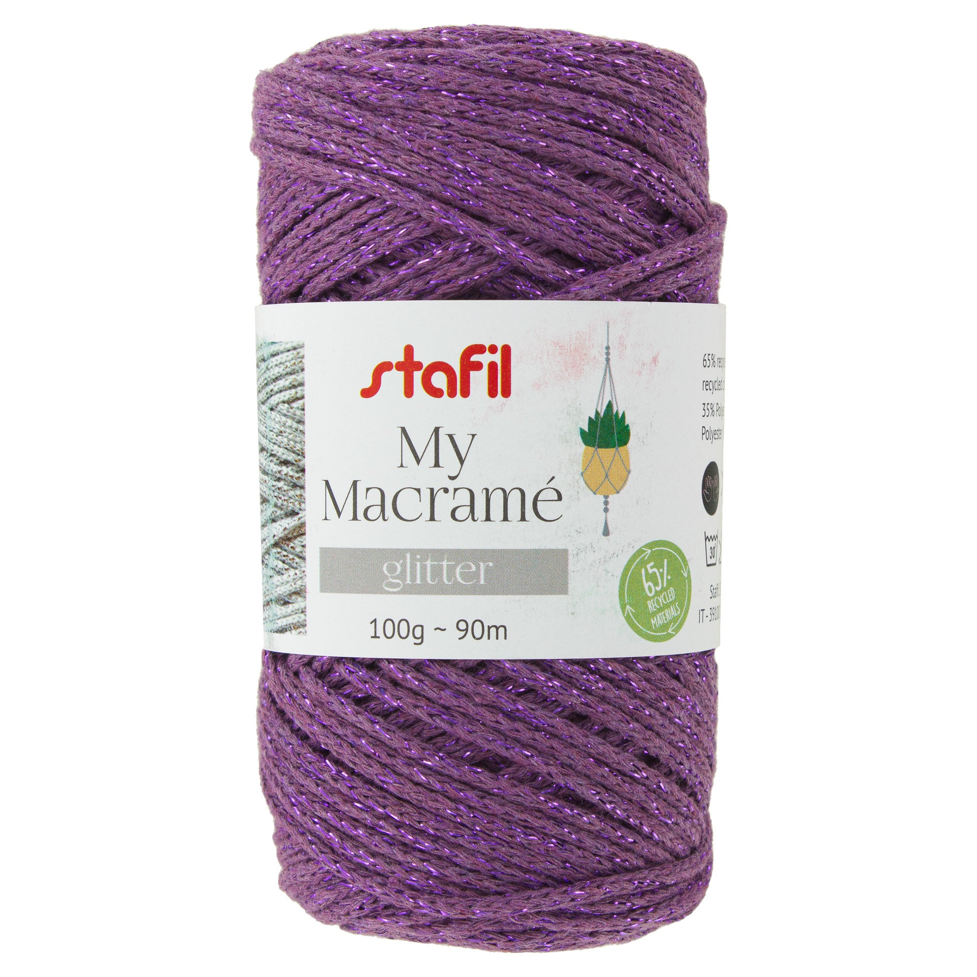 fil macramé brillant 2 mm violet