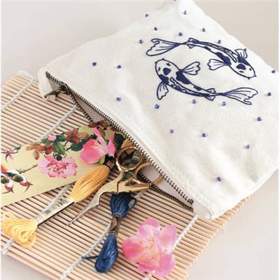 broderie inspiration japon bobine de lune