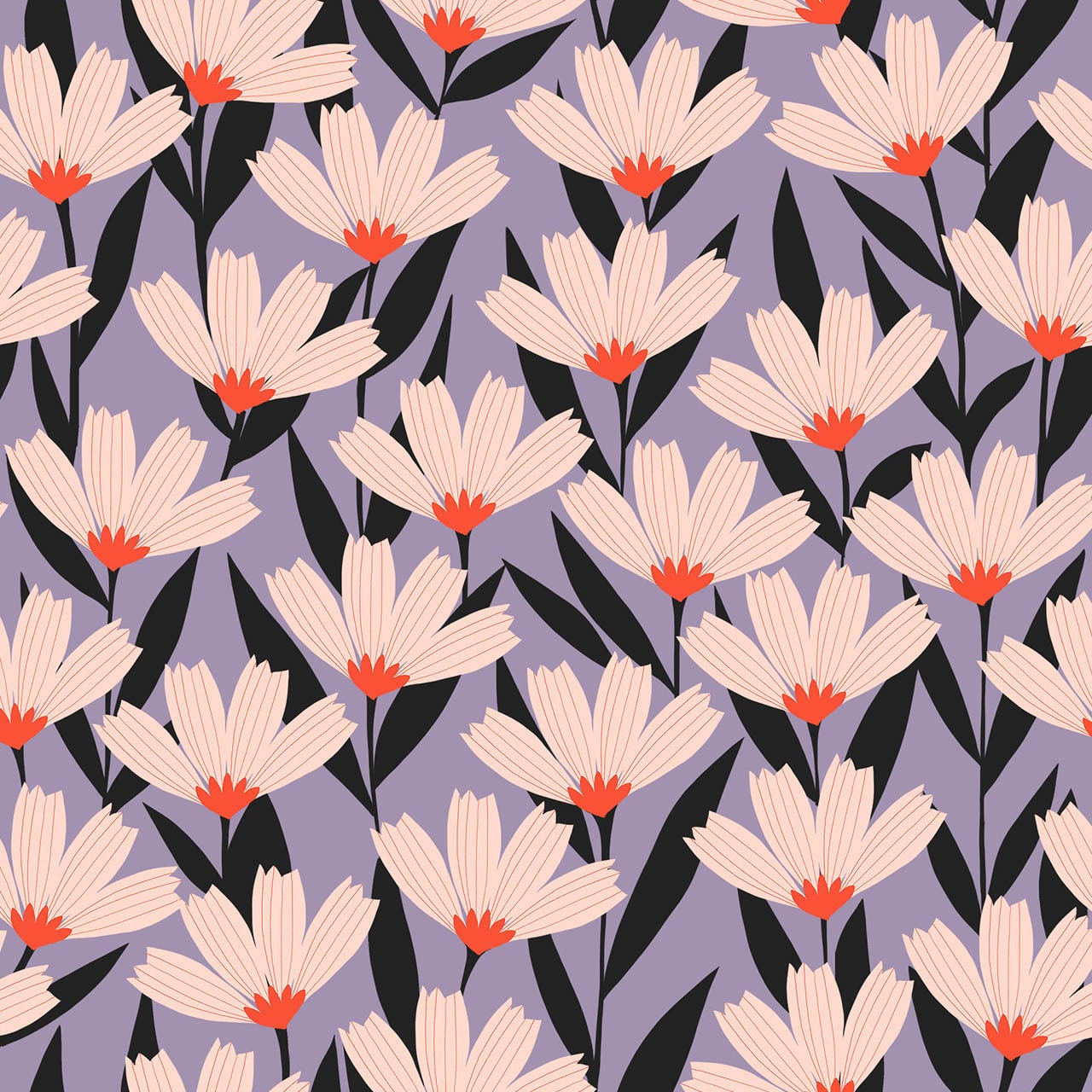tissu viscose violet fleurs Dashwood Bold & Bloom