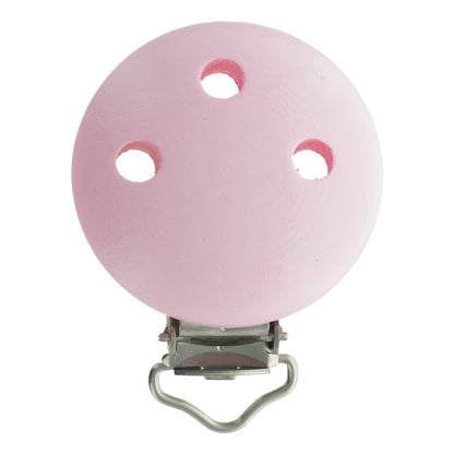 attache tétine bois rose