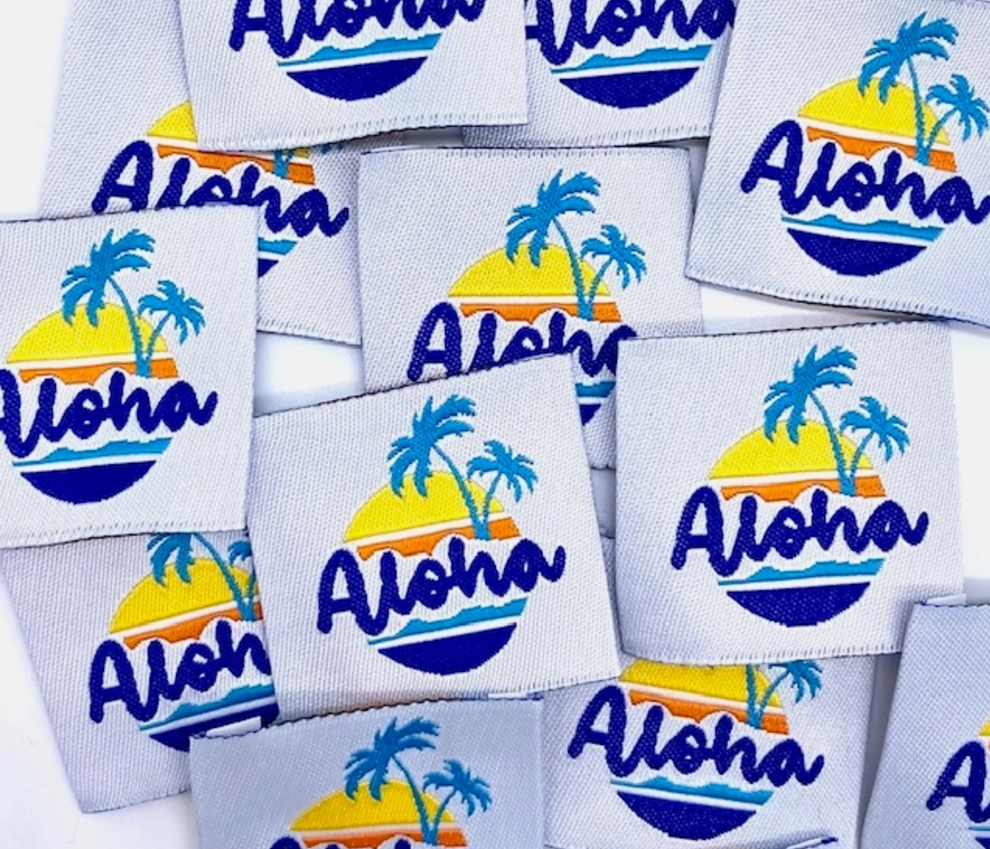 étiquette à coudre Aloha