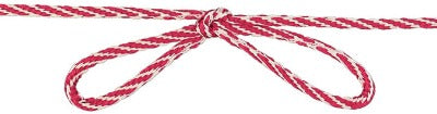 cordon polyester bicolore rouge et blanc