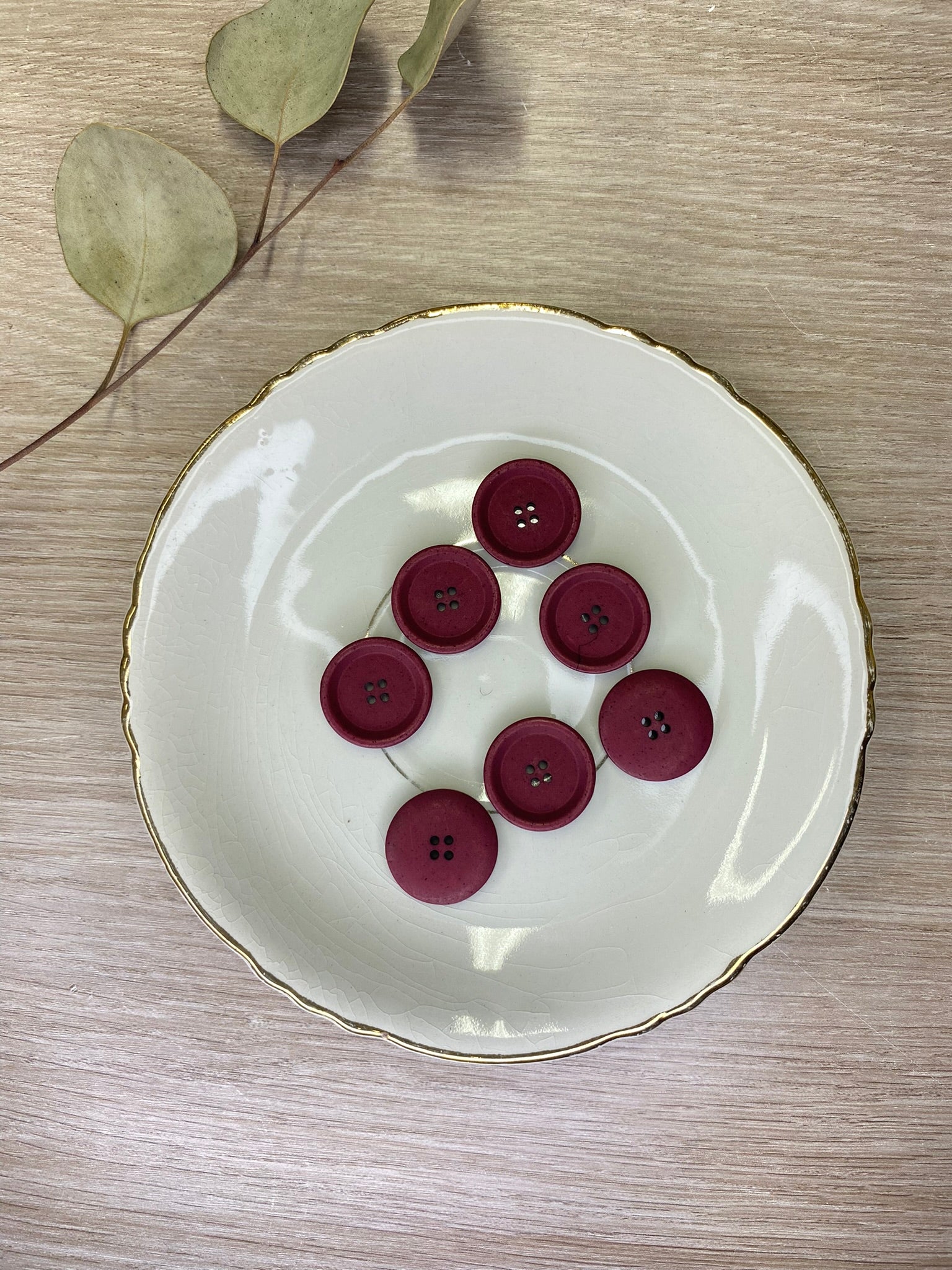 bouton 4 trous framboise