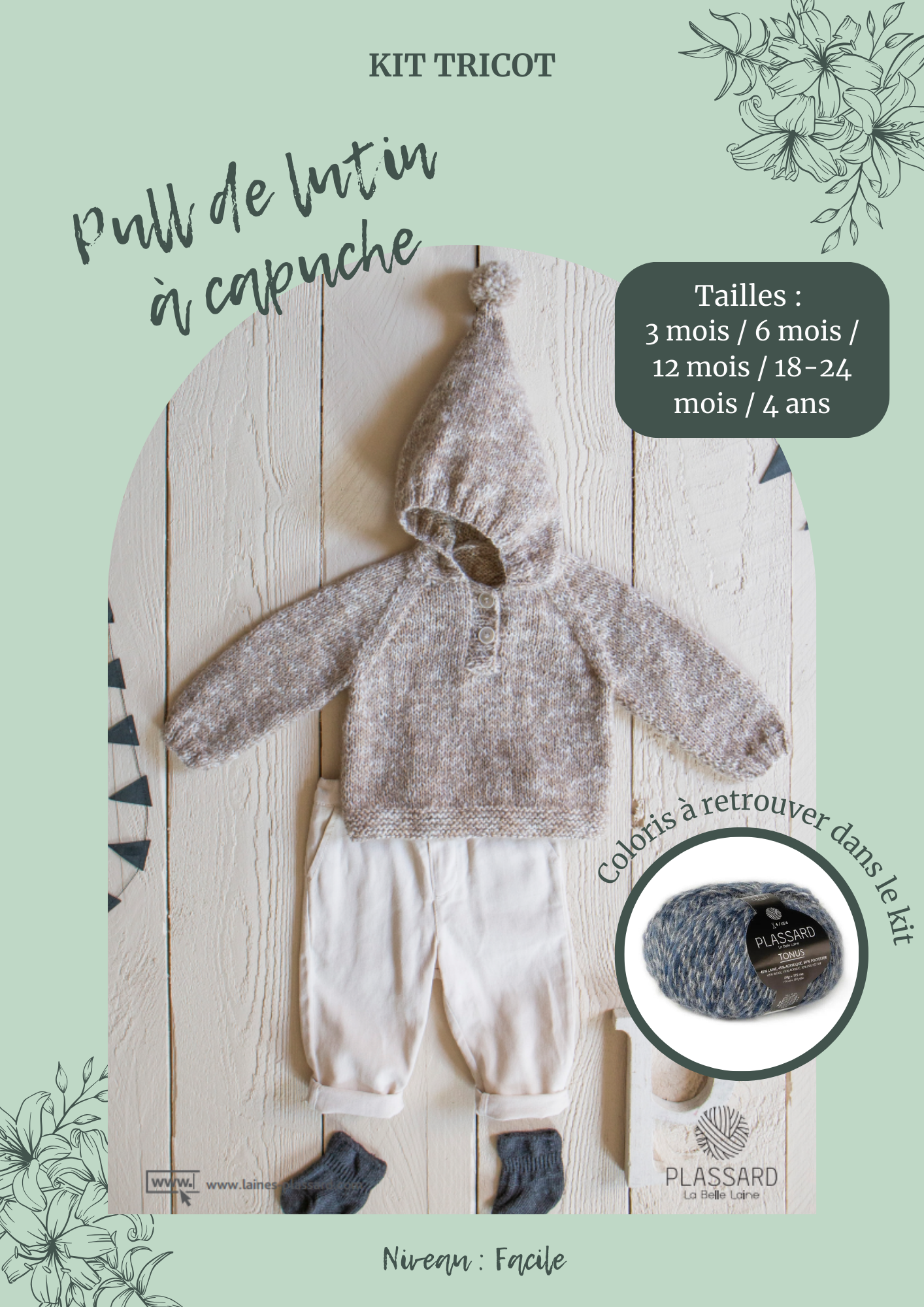 kit tricot pull enfant facile