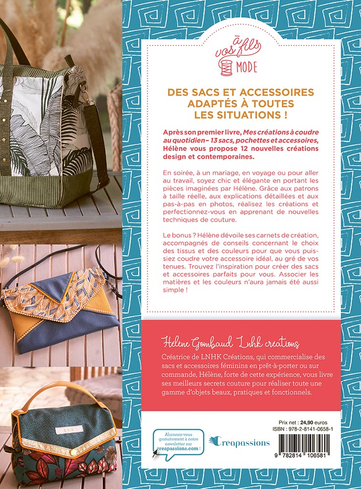 livre patrons couture accessoires et sacs femmes - LNHK