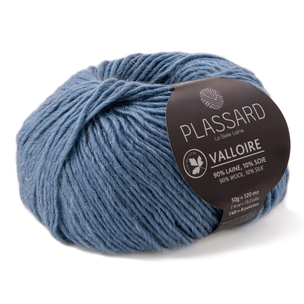 fil valloire plassard merino superwash aiguilles 4/4.5 bleu